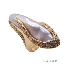 Zuchtperlen ring gelbgold gebraucht kaufen  Düsseldorf