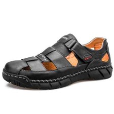 Usado, Sandálias masculinas de couro genuíno verão respirável praia sapatos confortáveis ao ar livre comprar usado  Enviando para Brazil