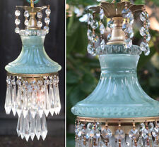 Candelabro de cristal vintage verde pó senhora cupcake vidro latão teto comprar usado  Enviando para Brazil