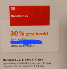 Bahncard gutschein gültig gebraucht kaufen  Vreden