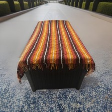 Cobertor de crochê afegão antigo feito à mão com franjas 56x42 laranja marrom retrô anos 70’ comprar usado  Enviando para Brazil