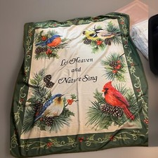 Cobertor de colo Natal cenas da natureza pássaros azevinho deixe o céu e a natureza cantarem comprar usado  Enviando para Brazil