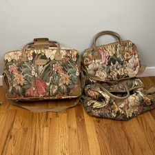 Tapete floral Adolfo bolsa de fim de semana boho bolsa de viagem conjunto com 3 vintage comprar usado  Enviando para Brazil