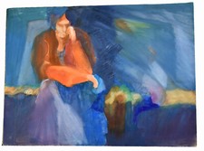 Papel de pintura aquarela 30" Carolynn Mann contemplação monge tibetano abstrato, usado comprar usado  Enviando para Brazil