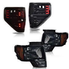 Fit For 2009-2014 Ford F150 Smoke Lens Headlights+LED Tail Brake Lamps Pair na sprzedaż  Wysyłka do Poland