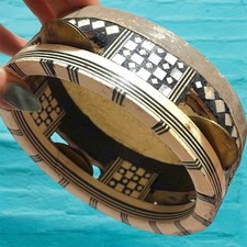Instrumento musical árabe clássico feito à mão RIQ Daff incrustado pandeiro Egito 5,5" comprar usado  Enviando para Brazil