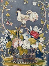 Usado, Painel bordado antigo cadeira traseira C19th ou anterior fabuloso painel aplique comprar usado  Enviando para Brazil
