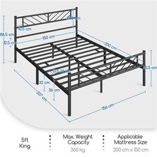 King metal bed for sale  IPSWICH