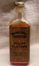 BOTELLA LIMPIADORA VINTAGE PROTECCIÓN ESTRELLA DORADA PULIDOR Y LIMPIADOR ETIQUETA ORIGINAL  segunda mano  Embacar hacia Mexico