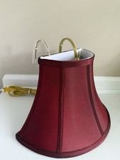 Abajur suspenso vintage vitoriano tecido de seda borgonha meia sombra cabeceira 12”x8” comprar usado  Enviando para Brazil