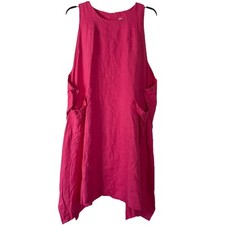 Vestido Kayra Imports linho Lagenlook tamanho L bainha assimétrica túnica bolsos artísticos comprar usado  Enviando para Brazil