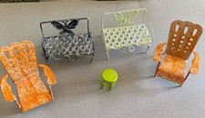 Lote de 5 móveis de metal para pátio/jardim para casa de bonecas comprar usado  Enviando para Brazil