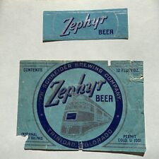 Ph. Cerveja Schneider Zephyr 12 oz 1935 permissão U-1001 com faixa de pescoço comprar usado  Enviando para Brazil