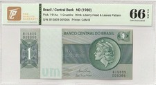 1980 Brasil 1 Cruzeiro Pick#191Ac 66 EPQ Gem UNC comprar usado  Enviando para Brazil