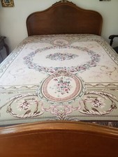 VTG Best of Flanders Belgium Tapestry Coverlet green rose brown for sale  Sturbridge