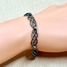 Pulseira Vintage Sólida Esterlina Nó Celta Link Infinito, Figura Oito Artesão comprar usado  Enviando para Brazil