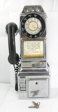 SISTEMAS TELEFÔNICOS CONTINENTAIS VINTAGE 3 SLOTS PARA MOEDAS CROMADO PAYPHONE-VN-NÃO TESTADO comprar usado  Enviando para Brazil