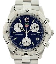 Tag Heuer 39mm Professional 2000 Series relógio masculino cronógrafo mostrador azul - CK1112! comprar usado  Enviando para Brazil