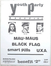 Black Flag - Show Flier Mau - Maus Smart Pills UXA Youth Party Kings Palace Punk, usado comprar usado  Enviando para Brazil