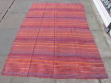 Vintage Tribal Nômade Feito à Mão Oriental Vermelho Laranja Lã Jajim Kilim 195x136cm comprar usado  Enviando para Brazil