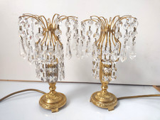 Candelabro estilo gota de vidro cristal italiano abajur de mesa acabamento em latão 23cm par comprar usado  Enviando para Brazil