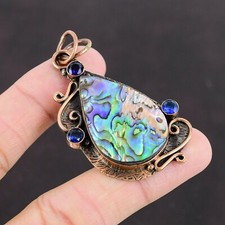 Usado, Pingente de aniversário de cobre quartzo tanzanita pedra preciosa concha de pera abalone comprar usado  Enviando para Brazil