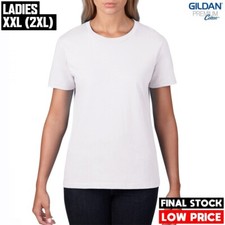 Camiseta Gildan Feminina Premium 5 PACOTES XXL BRANCA 4100L Simples Feminina em Branco Top 2XL comprar usado  Enviando para Brazil