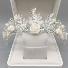 Coroa de tiara feminina 5 cm de altura flor de cristal AB ouro rosa concurso de casamento formatura comprar usado  Enviando para Brazil