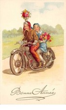 Illustrateur - n°60771 - Jeune couple sur une moto - Scooter-vespa moto comprar usado  Enviando para Brazil