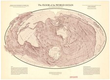 1961 Richard Edes Harrison Mapa Topográfico 'O Chão do Oceano Mundial' comprar usado  Enviando para Brazil