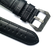 24mm black leather for sale  Jackson Heights