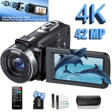 Kamera wideo Kamera 4K 42 MP Magnetowid do vlogowania YouTube 18XD zoom cyfrowy na sprzedaż  Wysyłka do Poland