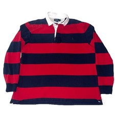Usado, Camisa polo de rugby vintage Ralph Lauren 2XLT alta listra azul vermelha colarinho branco VEJA comprar usado  Enviando para Brazil