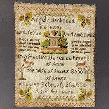 Antique remembrance needlework for sale  ST. IVES