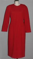 Vestido vintage Albert Nipon vermelho escuro cintura caída com nervuras executivo zíper nas costas L/S Wm's 10 comprar usado  Enviando para Brazil