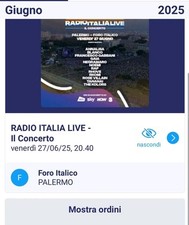 Biglietto concerto radio usato  Aci Catena