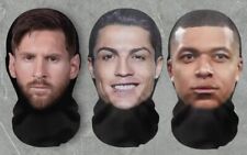 Máscara de 3 Piezas Divertida Máscara de Malla Facial Completa Celebridad Messi Ronaldo Mbappé Fútbol segunda mano  Embacar hacia Argentina