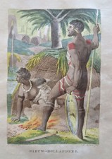 Aborígenes Australia Body Art Piercings tatuajes 1836 Nueva Holanda impresión étnica segunda mano  Embacar hacia Mexico