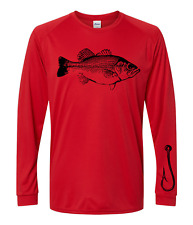 Gancho de pesca para robalo Capitan manga longa UPF 50 T-Shirt barco proteção UV peixes comprar usado  Enviando para Brazil