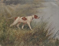 Perro De Caza Pointer, Cuadro Antiguo Para Restaurar comprar usado  Enviando para Brazil