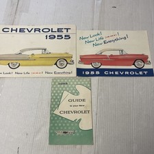 Folheto de vendas original 1955 Chevrolet tamanho completo carro luxo 55 Bel Air + extras comprar usado  Enviando para Brazil