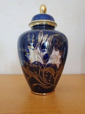 Deckelvase kobaltblau floralen gebraucht kaufen  Deutschland