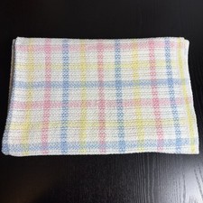 Cobertor de bebê vintage tecido algodão anos 80 xadrez listras rosa amarelo azul farol?, usado comprar usado  Enviando para Brazil