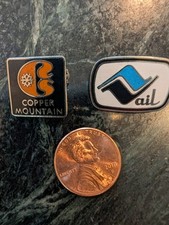 Alfileres de esquí de montaña y Vail de cobre solapa de recuerdo para estación de viaje segunda mano  Embacar hacia Mexico