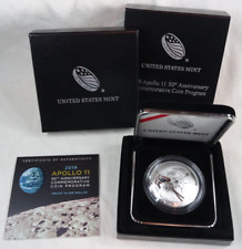 2019-P Apollo 11 dólar de prata prova EUA perfeito estado comemorativo $1 OGP caixa e certificado de autenticidade comprar usado  Enviando para Brazil