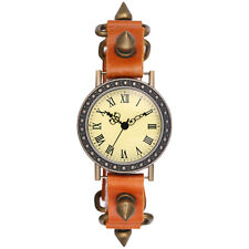 Relógio de pulso feminino retrô pulseira de couro cravado pulseira de quartzo mostrador de algarismos romanos comprar usado  Enviando para Brazil