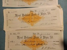 1883 RN-G1 Tipo D Receita no Primeiro Banco Nacional de Elgin, cheque Illinois comprar usado  Enviando para Brazil