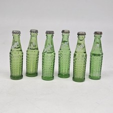 Mini garrafa de refrigerante de vidro Sprite cheia com tampa de metal prata 3" polegadas lote de 6 comprar usado  Enviando para Brazil