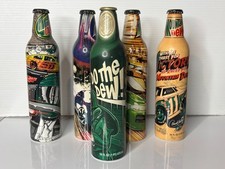 5 garrafas de alumínio vintage Mountain Dew Green Label Art 16 oz 4 fechadas 1 vazias comprar usado  Enviando para Brazil