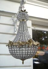 LUSTRE CESTA EGÍPCIO VIDRO ANTIGO CRISTAL LATÃO BRILHO USADO 6 LUZES Ø16", usado comprar usado  Enviando para Brazil